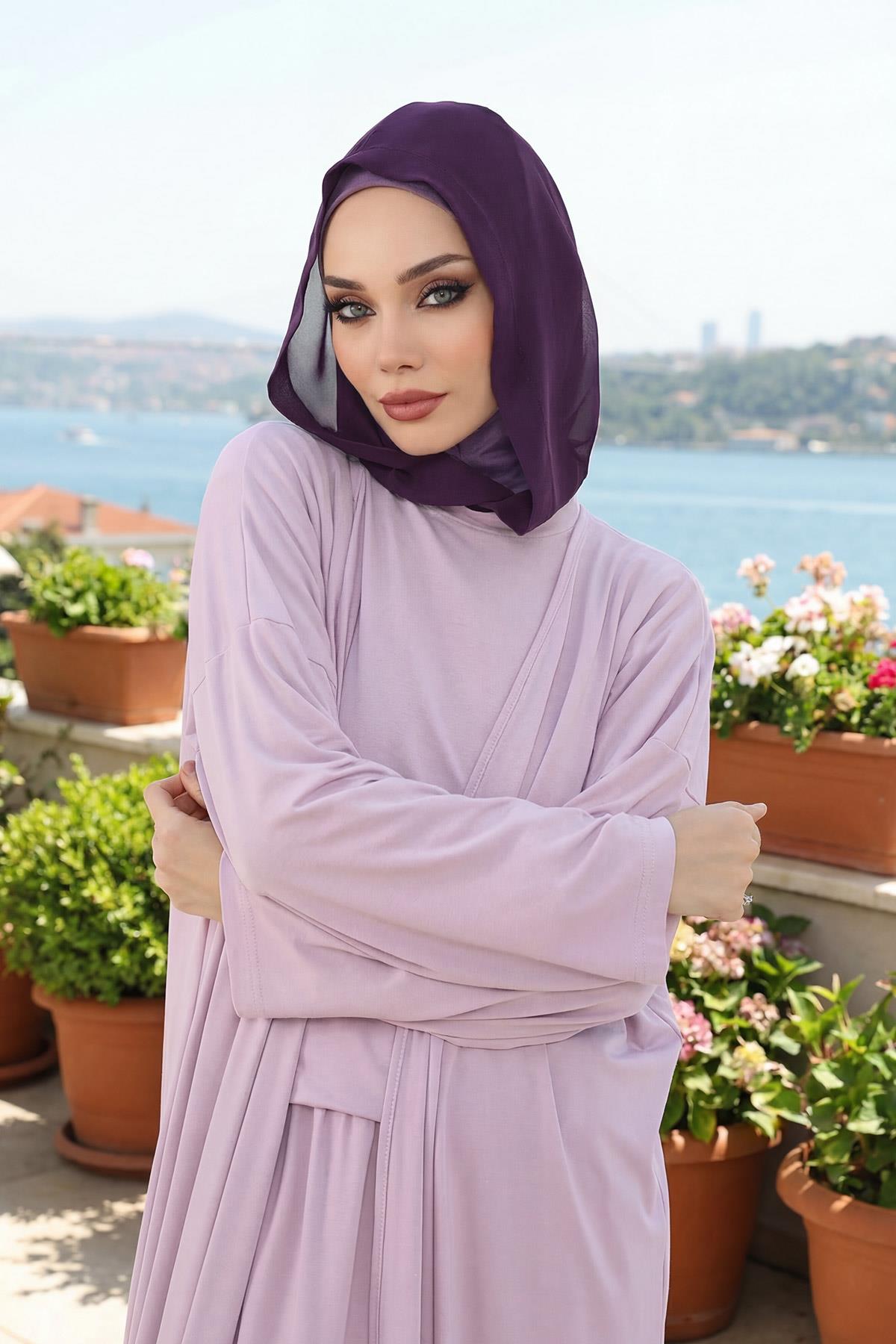 Chiffon Hooded Jersey Underscarf with Neck Coverage