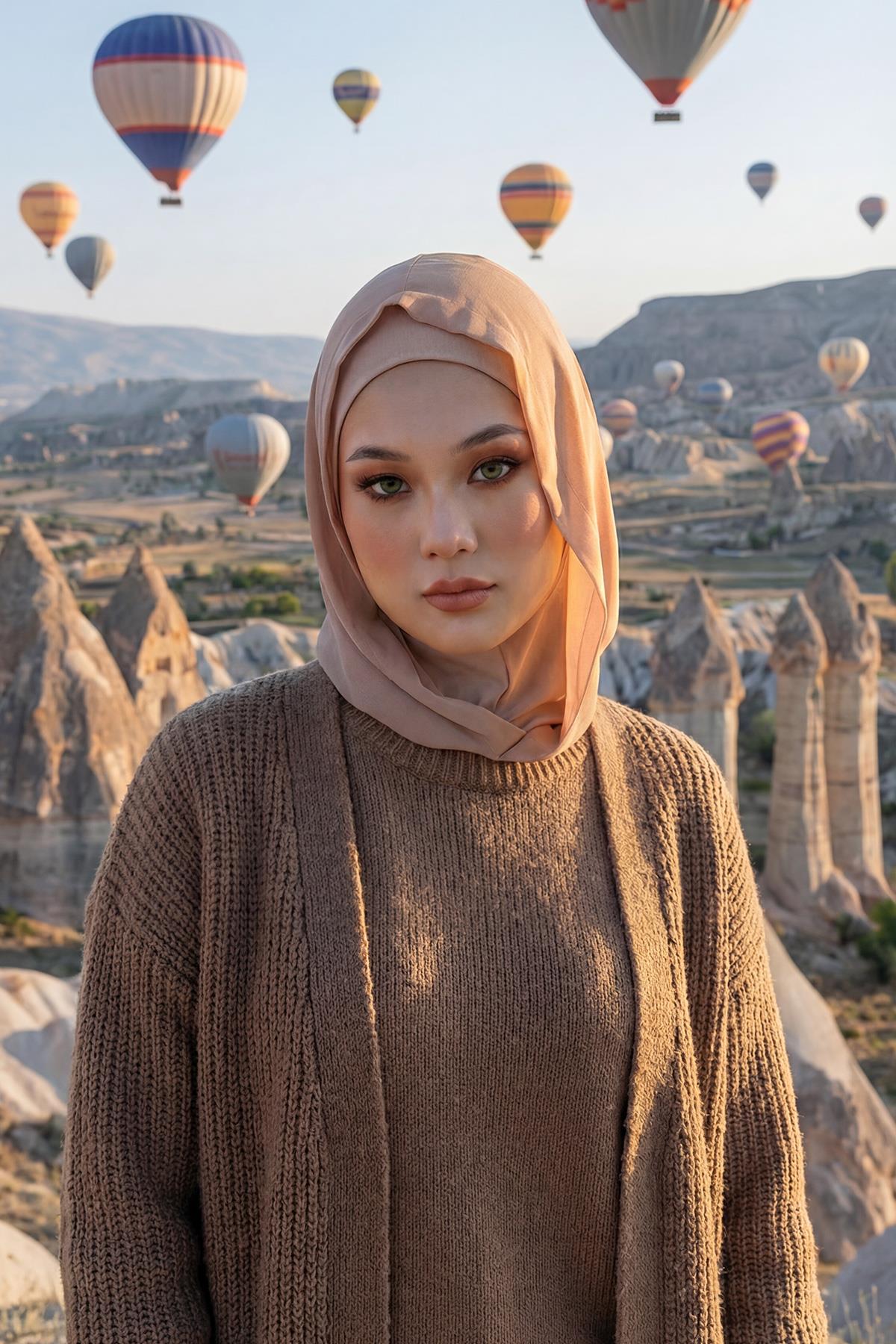 Chiffon Hooded Jersey Underscarf with Neck Coverage