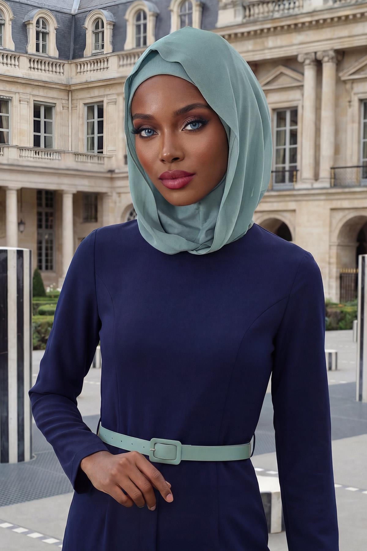 Chiffon Hooded Jersey Underscarf with Neck Coverage