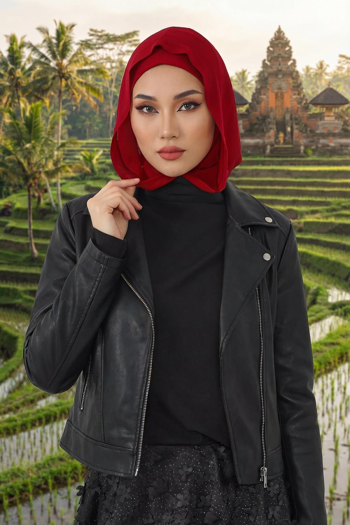 Chiffon Hooded Jersey Underscarf with Neck Coverage