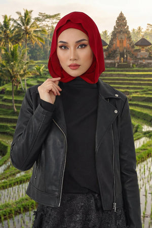 Chiffon Hooded Jersey Underscarf with Neck Coverage