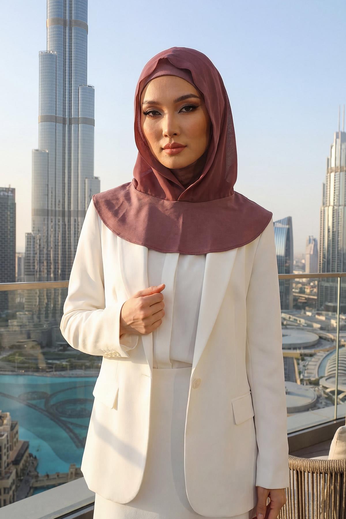 Chiffon Hooded Jersey Underscarf with Neck Coverage