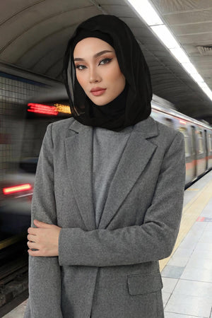 Chiffon Hooded Jersey Underscarf with Neck Coverage