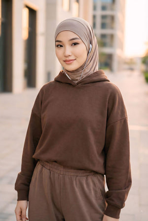 Jersey Bonnet with Neck Coverage and Earphone Opening