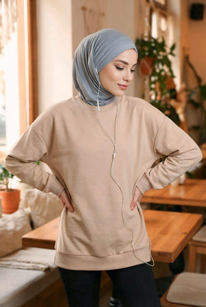 Jersey Bonnet with Neck Coverage and Earphone Opening