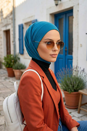 Jersey Bonnet with Neck Coverage and Earphone Opening