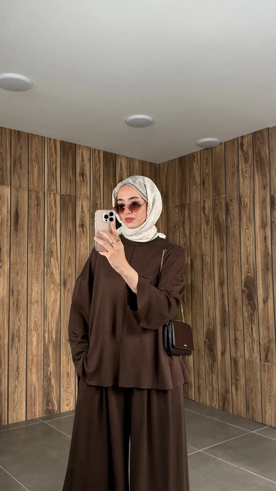 Relaxed Oysh Fabric Tunic Top & Wide-Leg Trousers Set