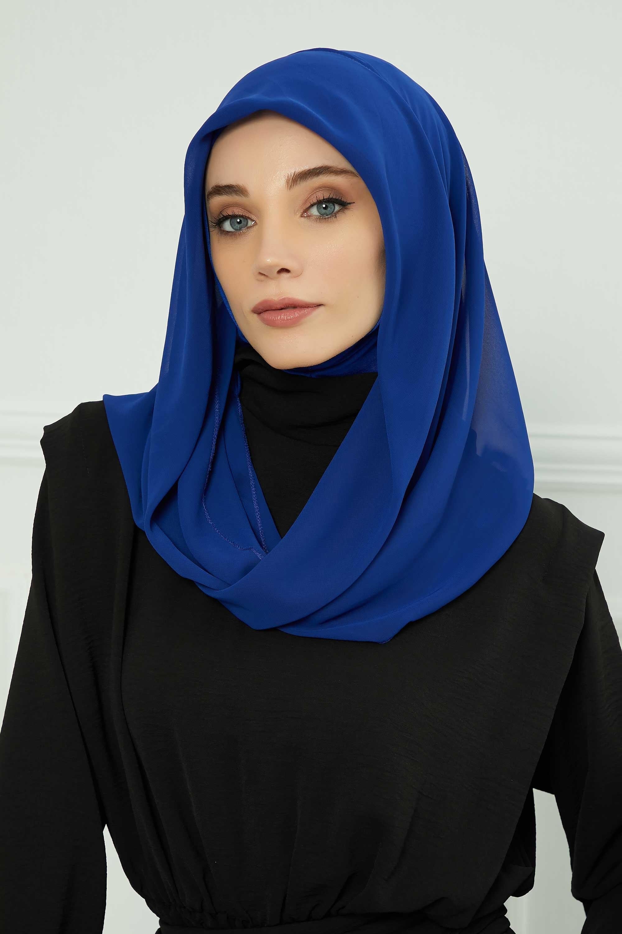 Practical Chiffon Hijab with Jersey Inner Bonnet