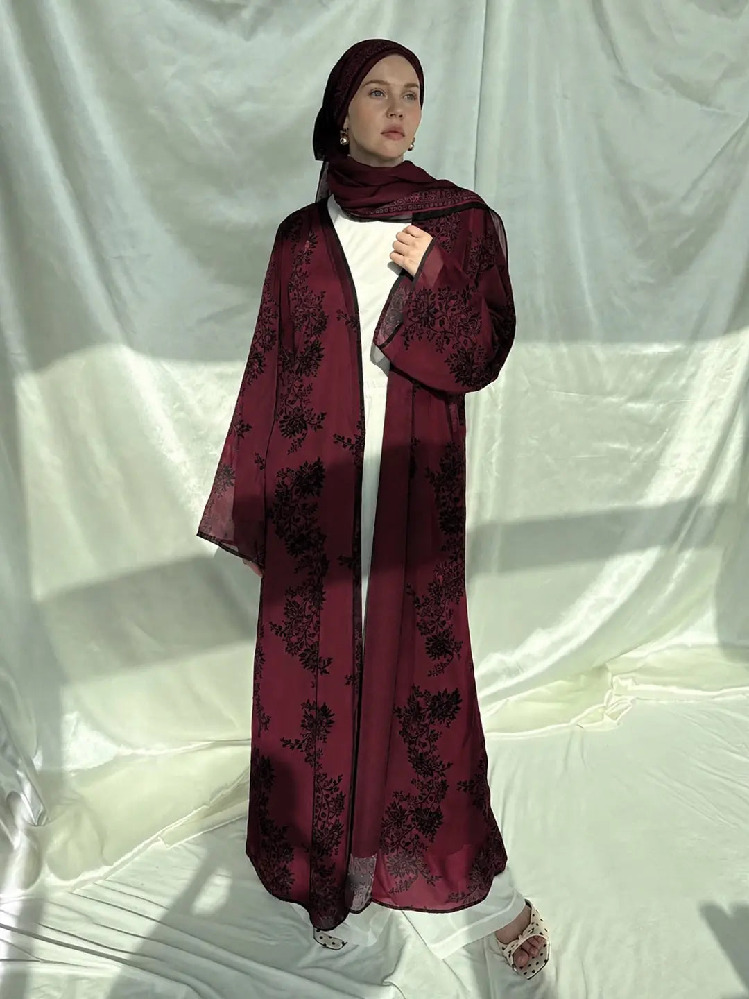 Chiffon Abaya and Shawl Set