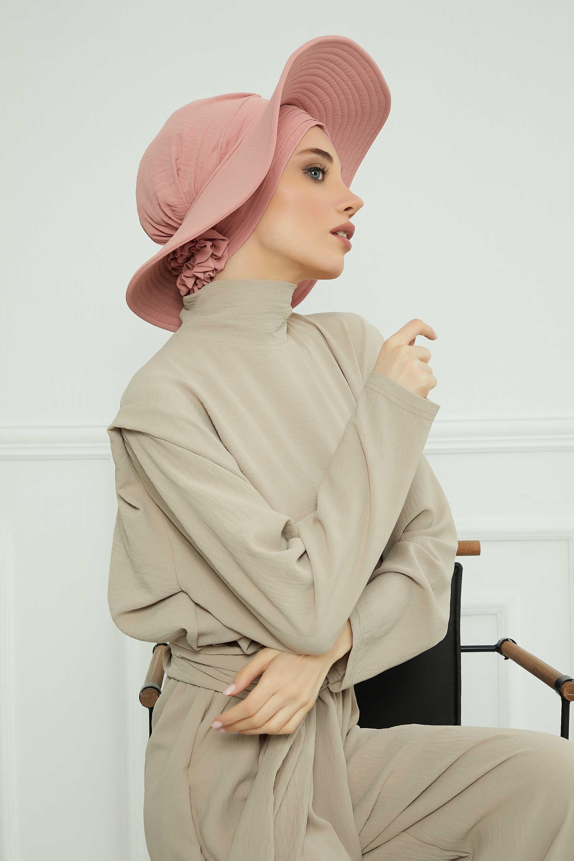 Comfortable Aerobin Fabric Bonnet with Side Gather Detail