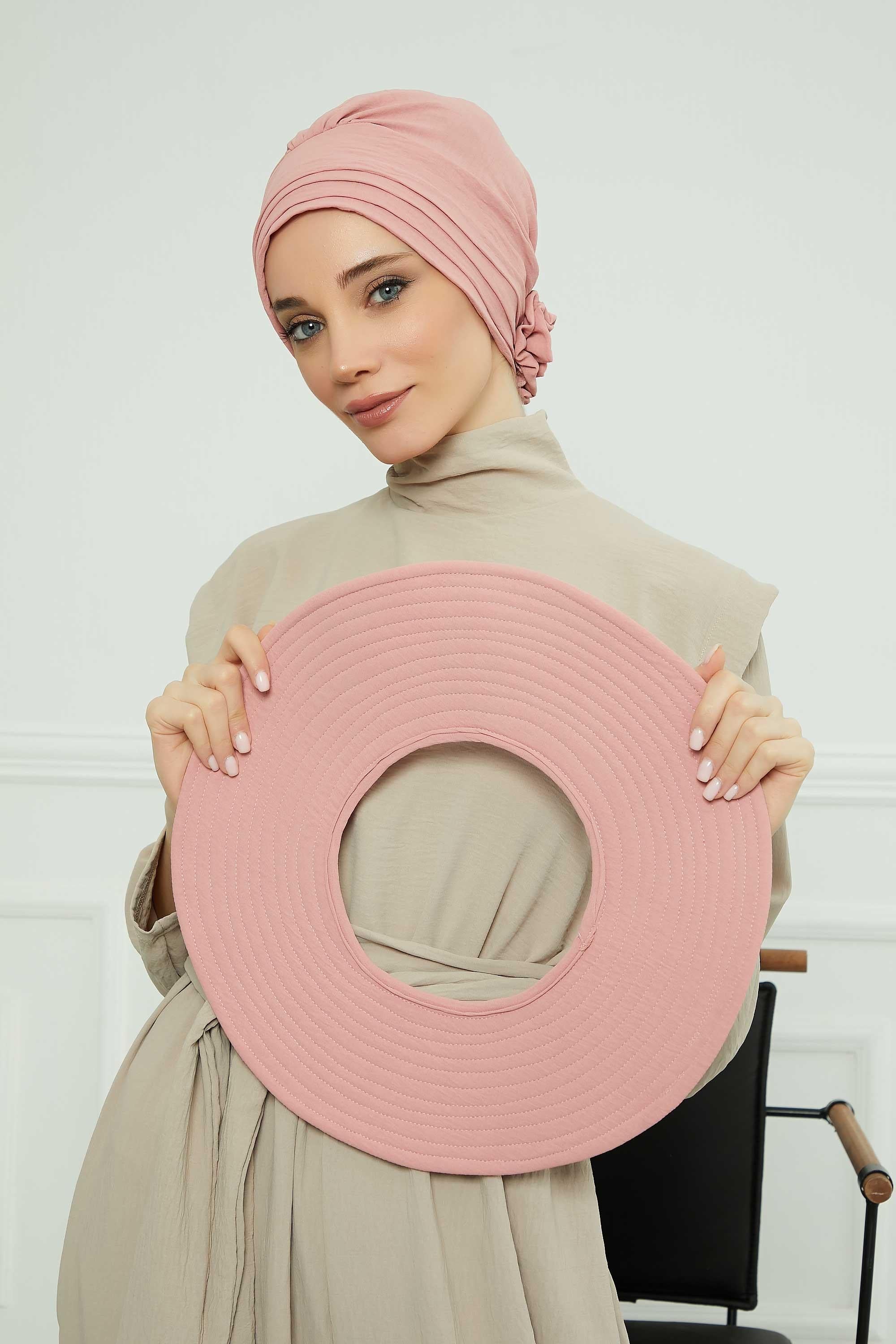 Comfortable Aerobin Fabric Bonnet with Side Gather Detail