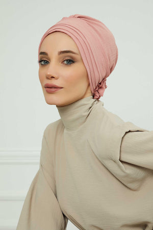 Comfortable Aerobin Fabric Bonnet with Side Gather Detail
