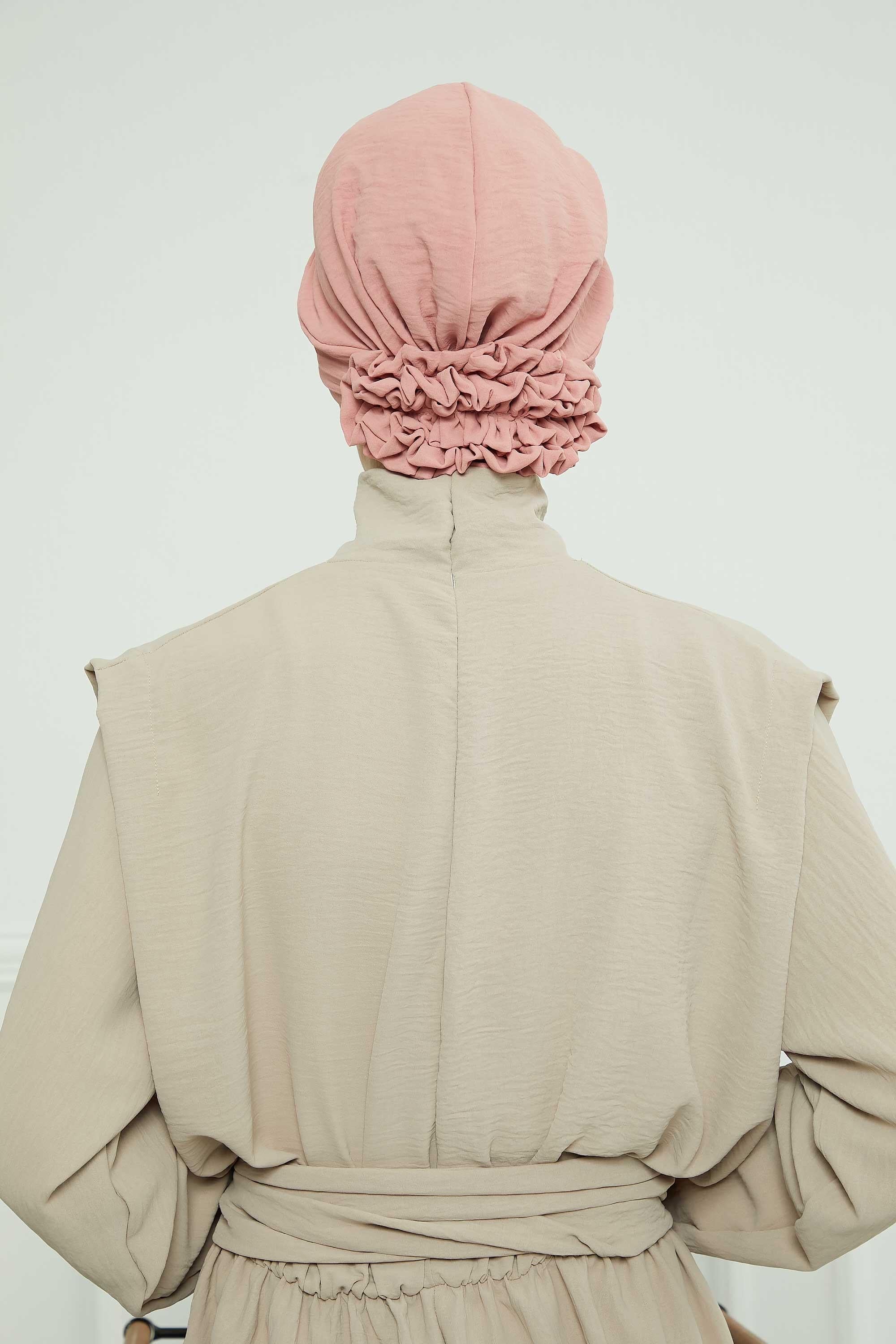 Comfortable Aerobin Fabric Bonnet with Side Gather Detail
