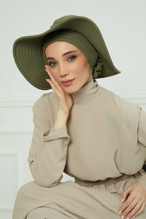 Comfortable Aerobin Fabric Bonnet with Side Gather Detail