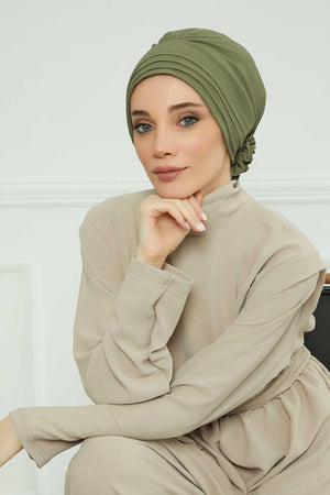 Comfortable Aerobin Fabric Bonnet with Side Gather Detail