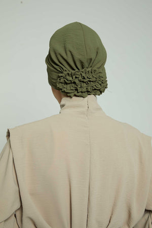 Comfortable Aerobin Fabric Bonnet with Side Gather Detail