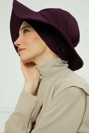 Comfortable Aerobin Fabric Bonnet with Side Gather Detail