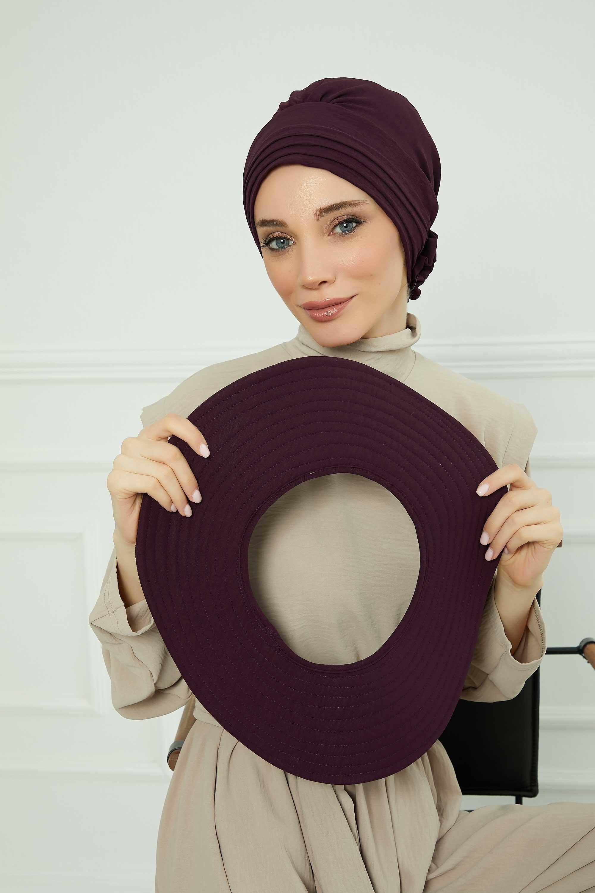 Comfortable Aerobin Fabric Bonnet with Side Gather Detail