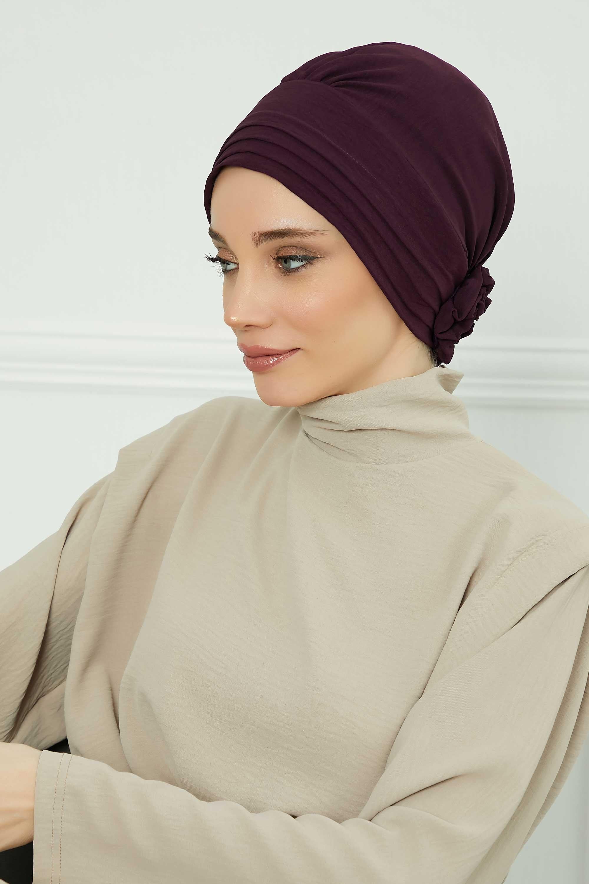 Comfortable Aerobin Fabric Bonnet with Side Gather Detail