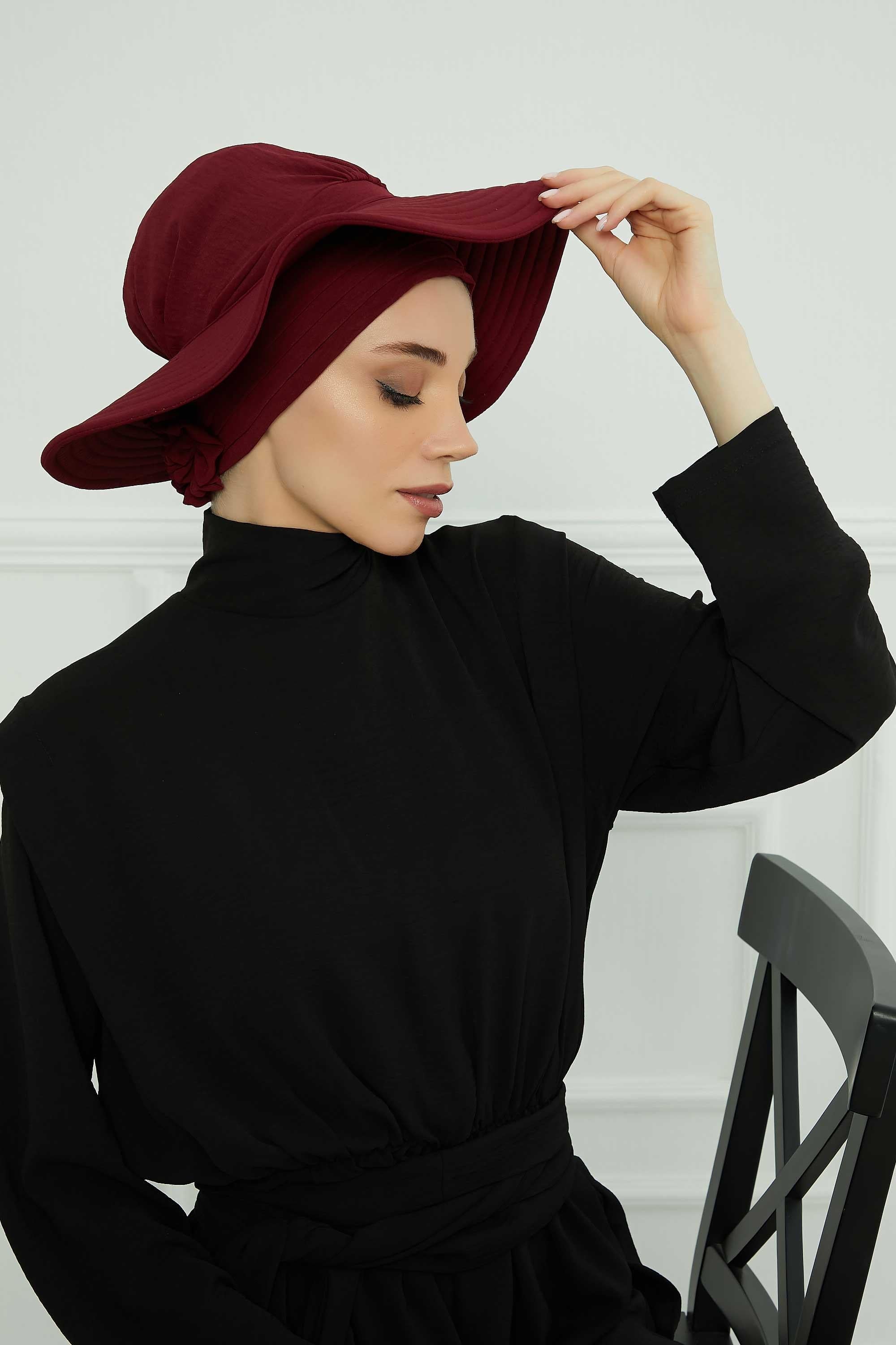 Comfortable Aerobin Fabric Bonnet with Side Gather Detail
