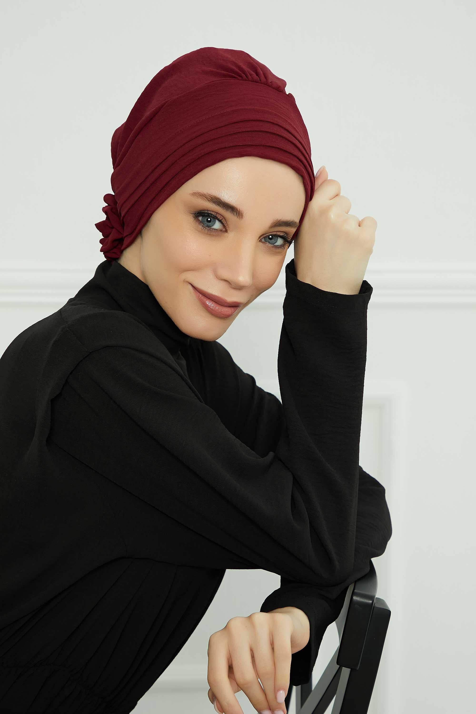 Comfortable Aerobin Fabric Bonnet with Side Gather Detail