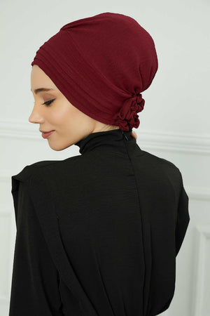 Comfortable Aerobin Fabric Bonnet with Side Gather Detail