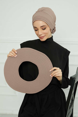 Comfortable Aerobin Fabric Bonnet with Side Gather Detail