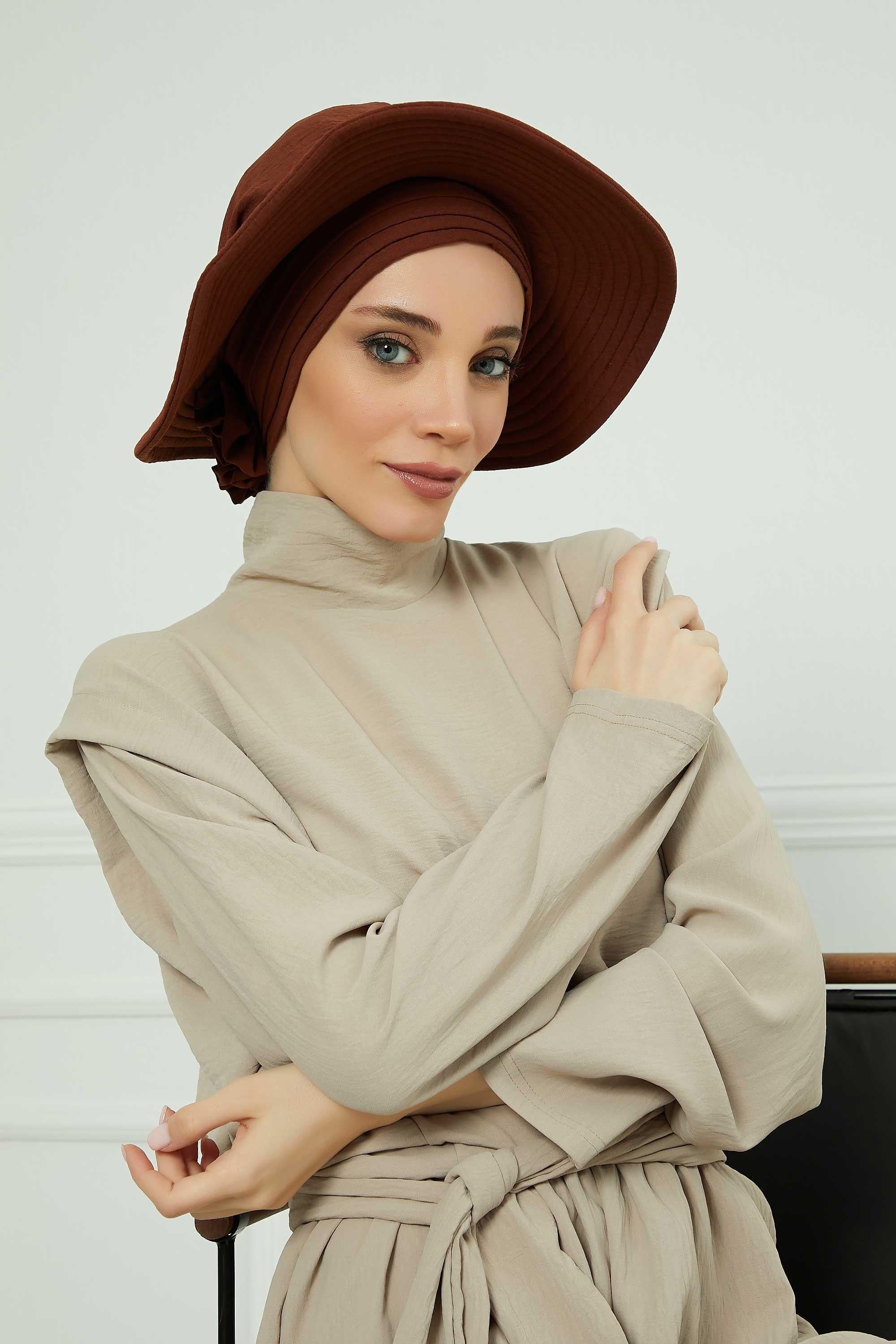 Comfortable Aerobin Fabric Bonnet with Side Gather Detail