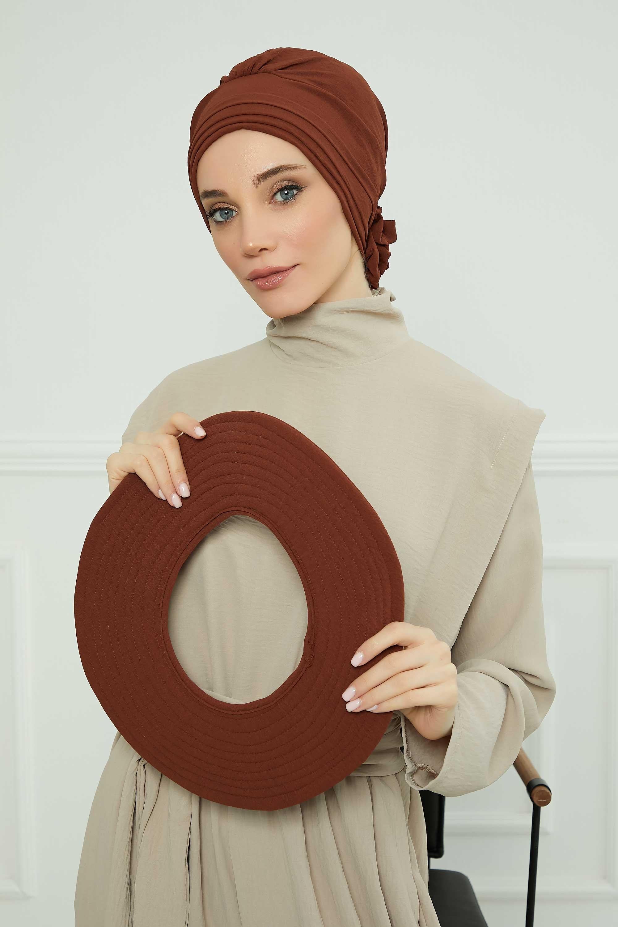 Comfortable Aerobin Fabric Bonnet with Side Gather Detail