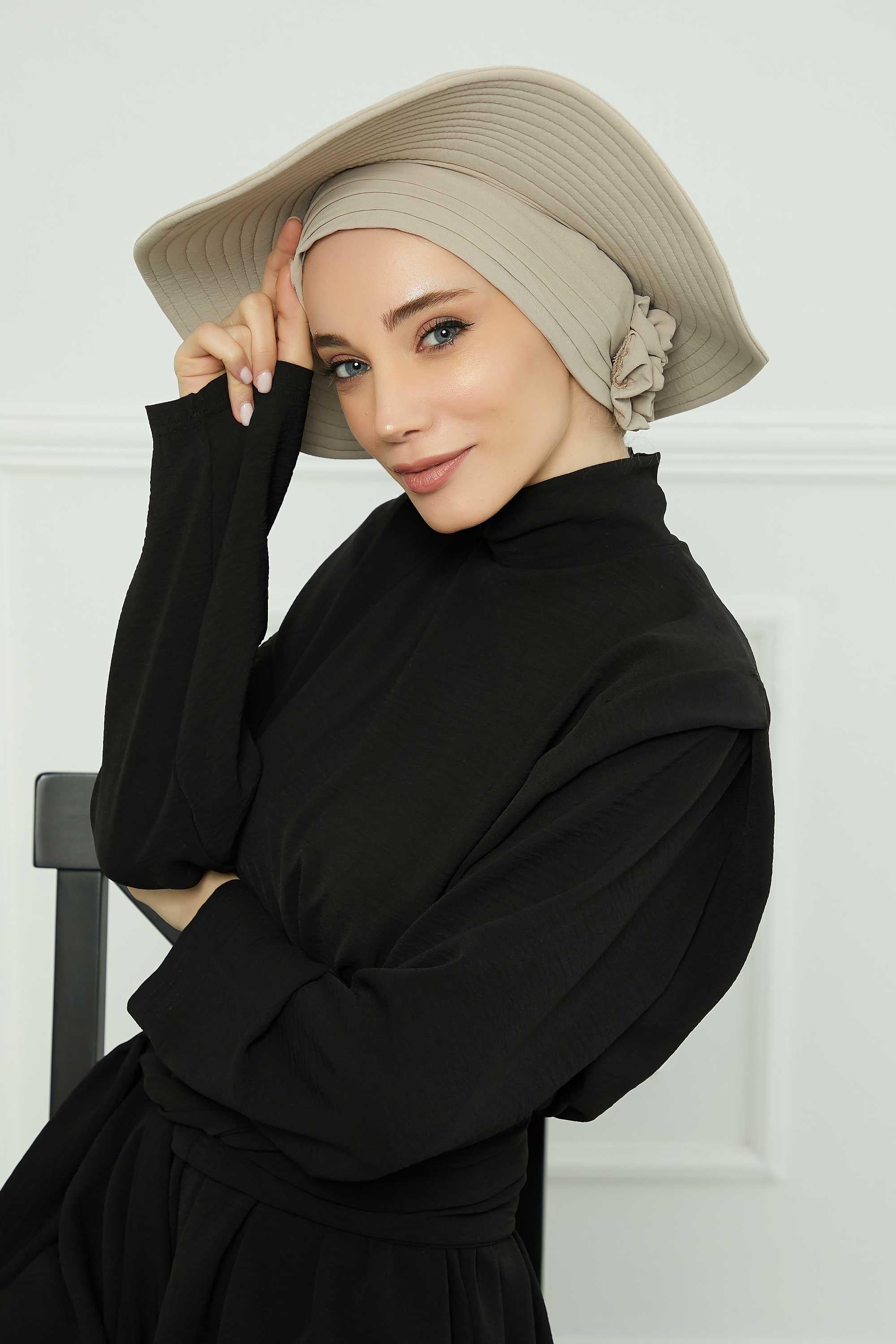 Comfortable Aerobin Fabric Bonnet with Side Gather Detail
