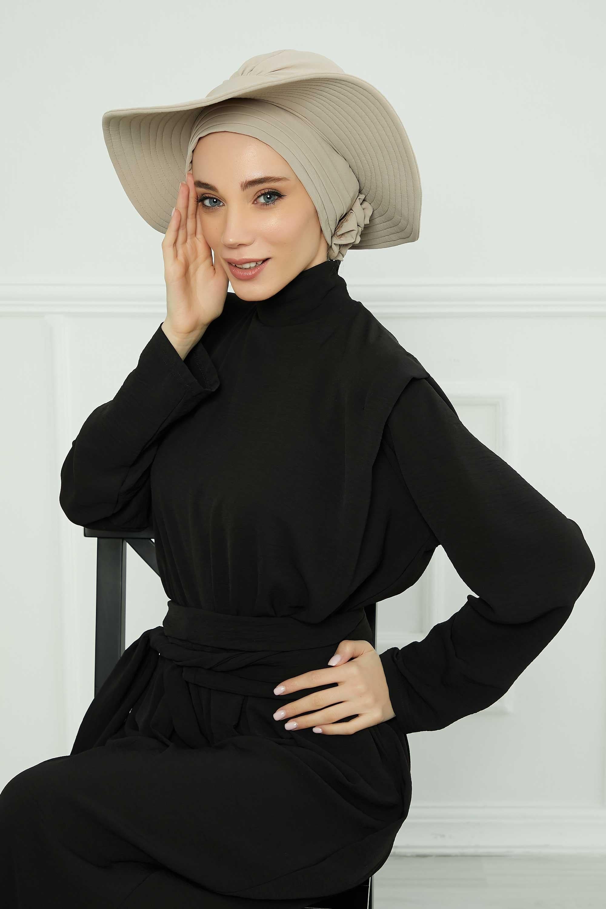 Comfortable Aerobin Fabric Bonnet with Side Gather Detail