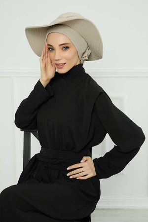 Comfortable Aerobin Fabric Bonnet with Side Gather Detail
