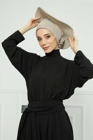 Comfortable Aerobin Fabric Bonnet with Side Gather Detail