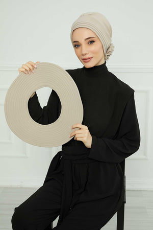 Comfortable Aerobin Fabric Bonnet with Side Gather Detail