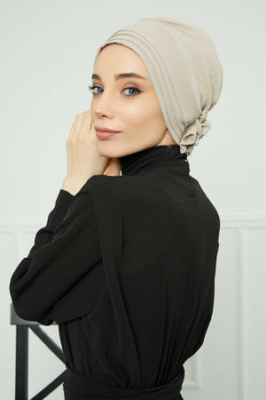 Comfortable Aerobin Fabric Bonnet with Side Gather Detail