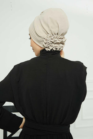Comfortable Aerobin Fabric Bonnet with Side Gather Detail