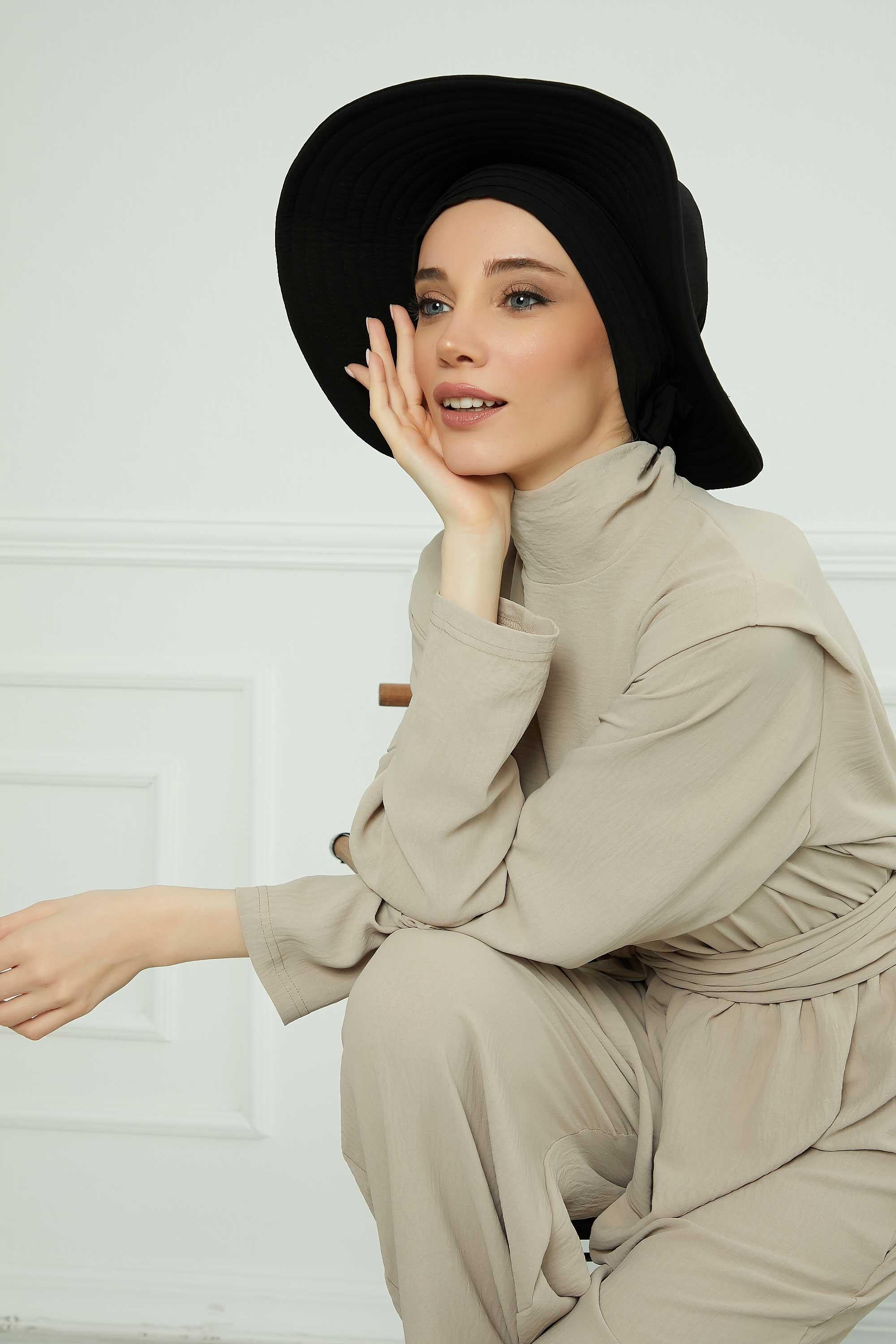Comfortable Aerobin Fabric Bonnet with Side Gather Detail