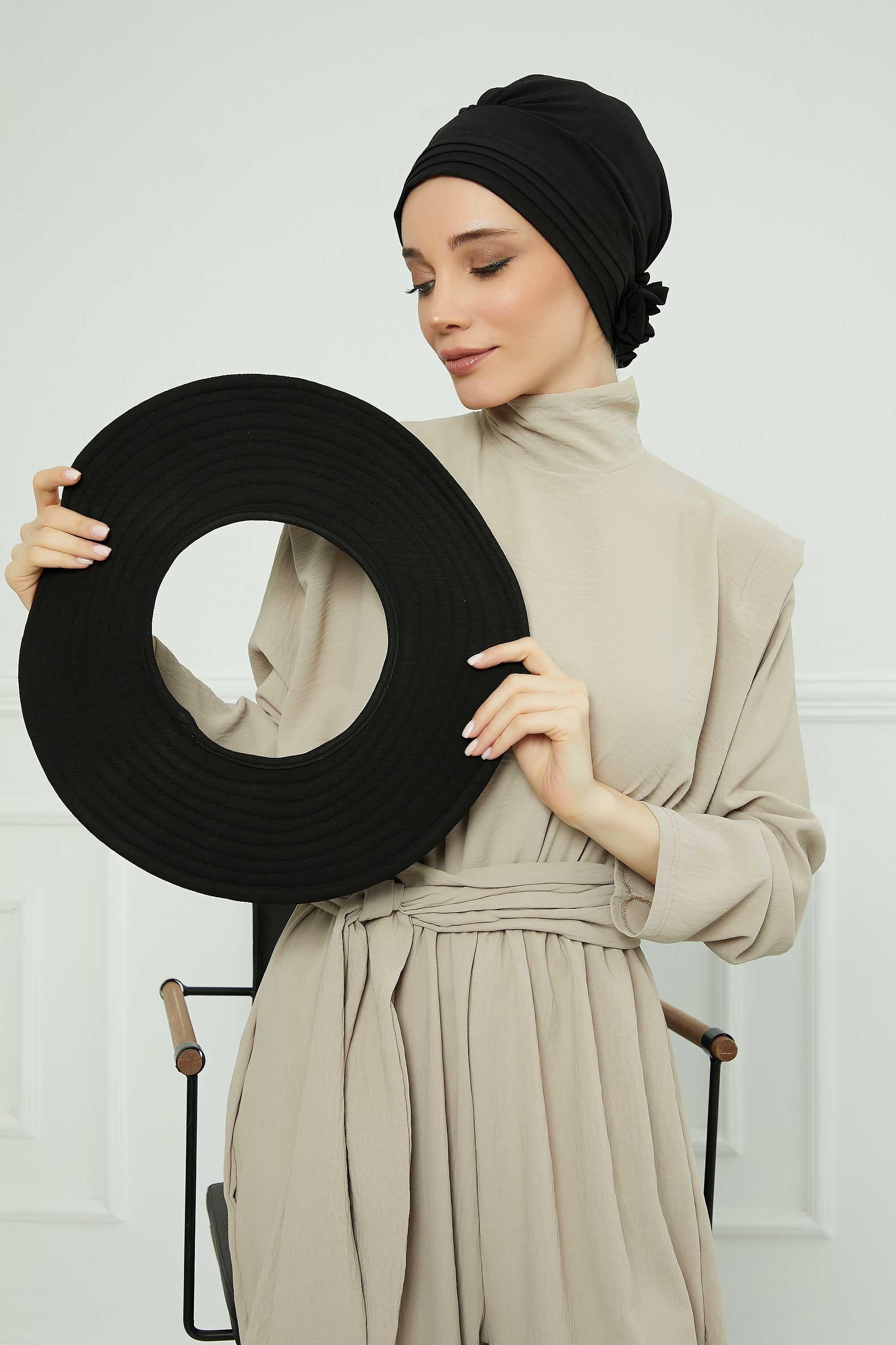 Comfortable Aerobin Fabric Bonnet with Side Gather Detail