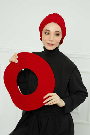 Comfortable Aerobin Fabric Bonnet with Side Gather Detail