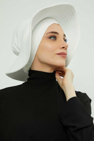 Comfortable Aerobin Fabric Bonnet with Side Gather Detail