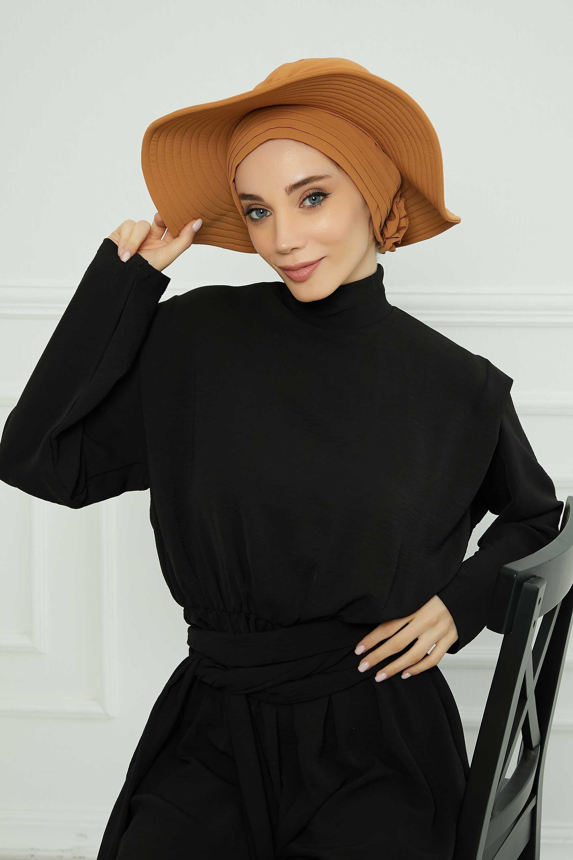 Comfortable Aerobin Fabric Bonnet with Side Gather Detail