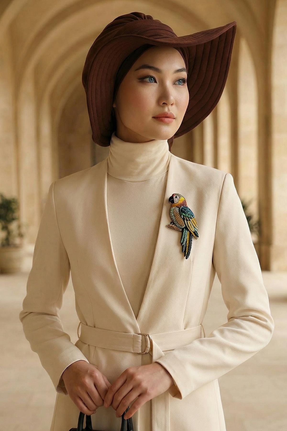 Modest Aerobin Turban Bonnet with Removable Wide-Brim Hat