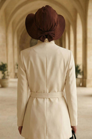 Modest Aerobin Turban Bonnet with Removable Wide-Brim Hat