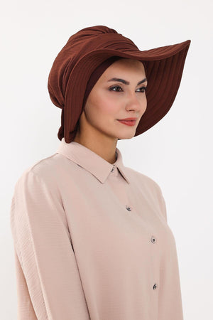 Modest Aerobin Turban Bonnet with Removable Wide-Brim Hat