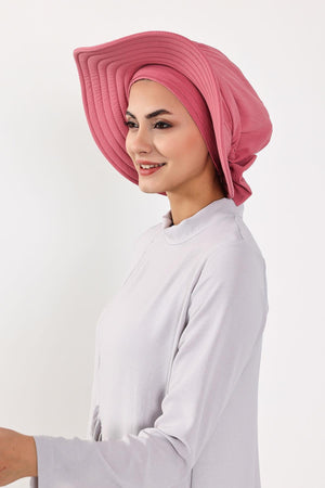 Modest Aerobin Turban Bonnet with Removable Wide-Brim Hat
