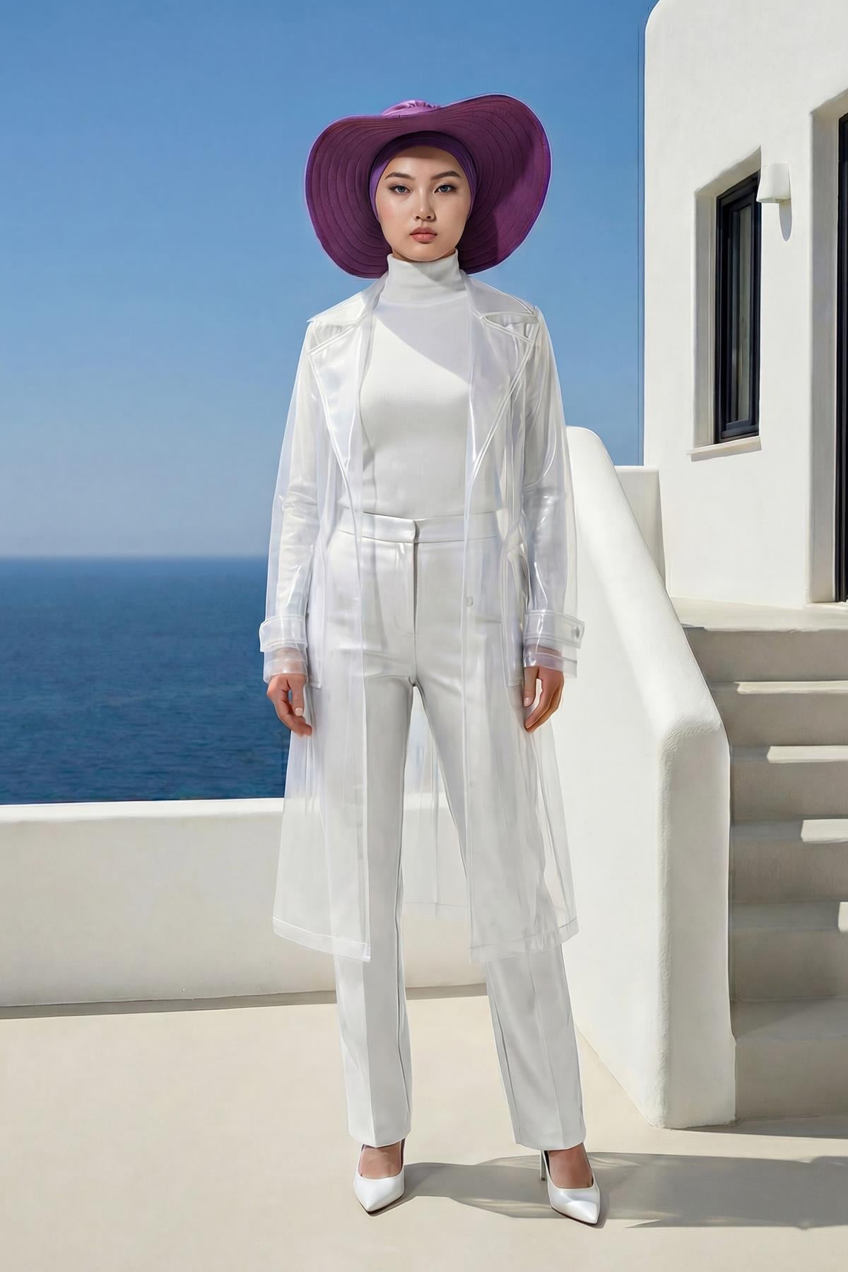 Modest Aerobin Turban Bonnet with Removable Wide-Brim Hat