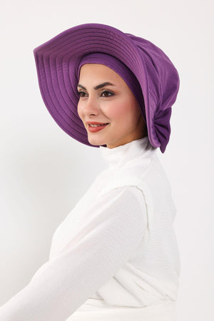 Modest Aerobin Turban Bonnet with Removable Wide-Brim Hat