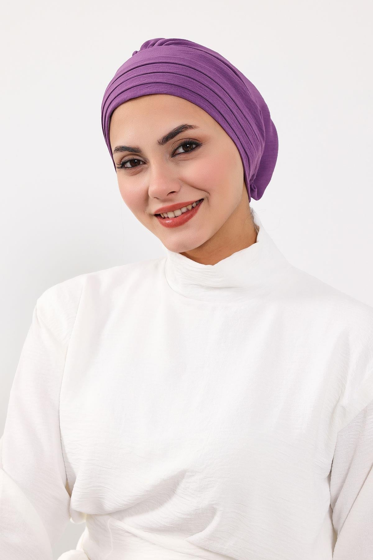 Modest Aerobin Turban Bonnet with Removable Wide-Brim Hat