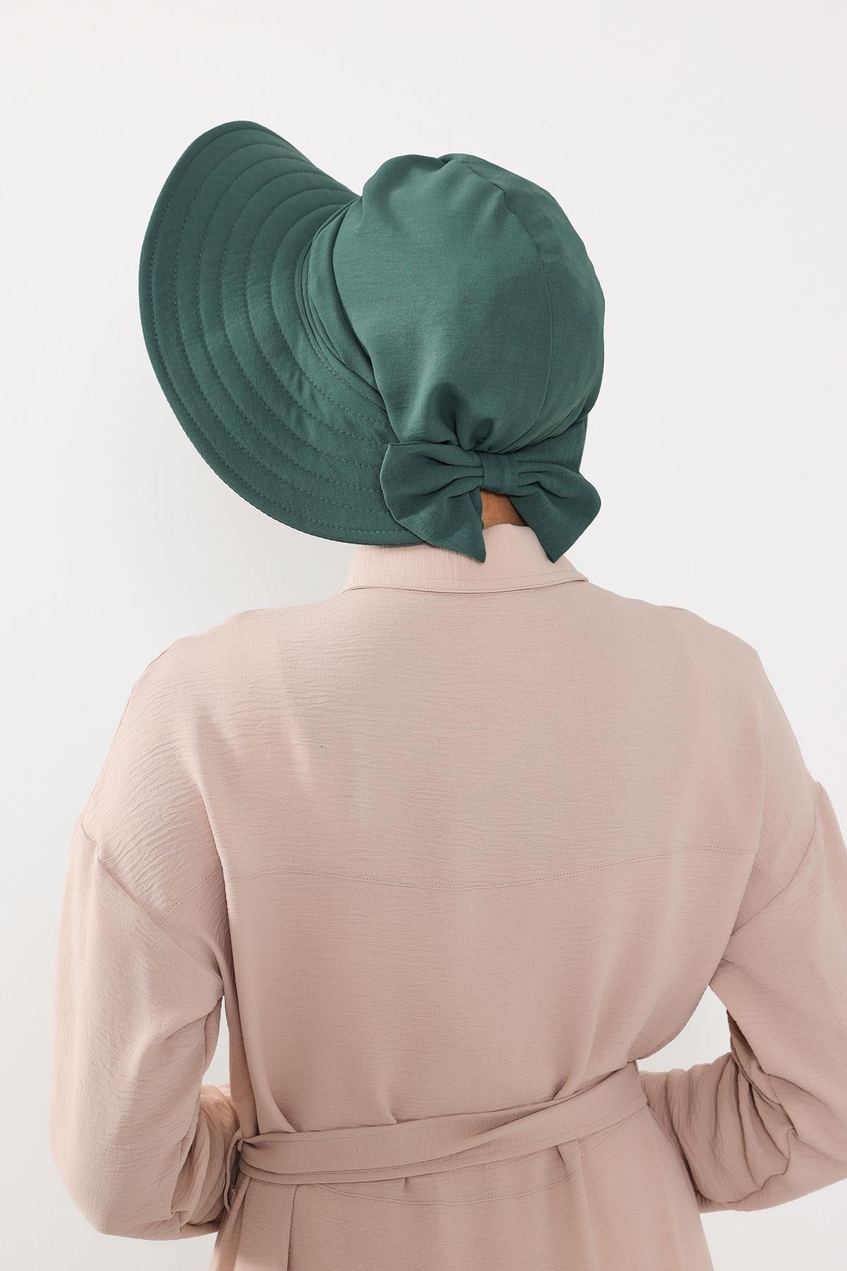 Modest Aerobin Turban Bonnet with Removable Wide-Brim Hat