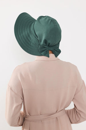 Modest Aerobin Turban Bonnet with Removable Wide-Brim Hat